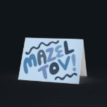 MAZEL TOV BAR MITZVAH Aanpasbaar modern blauw Kaart<br><div class="desc">Handgetekende tekst door mij voor jou. Voeg je eigen tekst toe aan de binnenkant van de kaart of verander de achtergrondkleuren. Voor meer ontwerpen en kleuren, kijk in mijn winkel! Of laat me weten als je iets op maat wilt. Ik heb ook bijpassend inpakpapier en natuurlijk zowel Bar als Bat...</div>