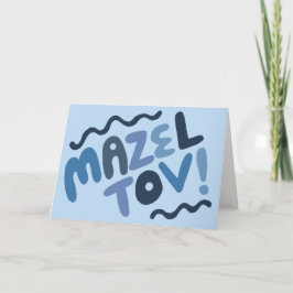 MAZEL TOV BAR MITZVAH Aanpasbaar Modern Blauw Kaart