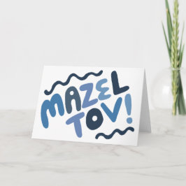MAZEL TOV BAR MITZVAH Aanpasbare Moderne Blues Kaart