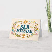 MAZEL TOV BAr MITZVAH Joodse Hand-getrokken Custom