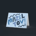 MAZEL TOV BAR MITZVAH  Modern Blues Kaart<br><div class="desc">Hand getekende tekst door mij voor jou. Voeg je eigen tekst toe aan de binnenkant van de kaart of verander de achtergrondkleuren. Kijk voor meer design en kleuren in mijn winkel! Of laat het me weten als je iets op maat wilt. Ik heb ook bijpassend inpakpapier en natuurlijk zowel Bar...</div>