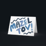 MAZEL TOV BAR MITZVAH  Modern Blues Kaart<br><div class="desc">Hand getekende tekst door mij voor jou. Voeg je eigen tekst toe aan de binnenkant van de kaart of verander de achtergrondkleuren. Kijk voor meer design en kleuren in mijn winkel! Of laat het me weten als je iets op maat wilt. Ik heb ook bijpassend inpakpapier en natuurlijk zowel Bar...</div>