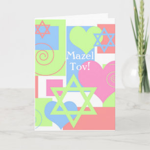 Mazel Tov!-Bat Mitzvah Colorful Fun Kaart
