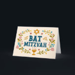 MAZEL TOV BAT MITZVAH Jewish Floral  Kaart<br><div class="desc">Hand getekende tekst door mij voor u. Geweldig voor een bat mitswa. Voeg je eigen tekst toe aan de binnenkant van de kaart of wijzig de achtergrondkleuren. Voor meer design en kleuren check mijn shop! Of laat het me weten als je iets op maat wilt. Vraag of je niet vindt...</div>