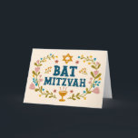 MAZEL TOV BAT MITZVAH Jewish Floral  Kaart<br><div class="desc">Hand getekende tekst door mij voor u. Geweldig voor een bat mitswa. Voeg je eigen tekst toe aan de binnenkant van de kaart of wijzig de achtergrondkleuren. Voor meer design en kleuren check mijn shop! Of laat het me weten als je iets op maat wilt. Vraag of je niet vindt...</div>