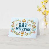 MAZEL TOV BAT MITZVAH Jewish Floral Kaart (Gele Bloem)