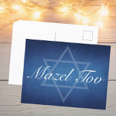Mazel Tov Blauwe Ster van David Custom Bar Mitzvah Briefkaart