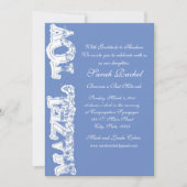 Mazel Tov Blue Invitation Kaart (Voorkant)