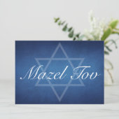 Mazel Tov Blue Star van David Bar Mitzvah Kaart (Staand voorkant)