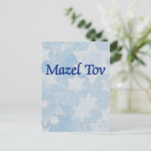Mazel Tov Blue Stars Briefkaart (Staand voorkant)