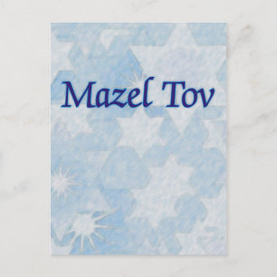 Mazel Tov Blue Stars Briefkaart