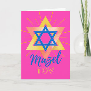 Mazel Tov Bold Colorful Star van David Kaart