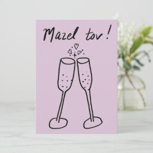 Mazel Tov Bruiloft Champagne Proost Schets Doodle