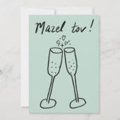 Mazel Tov Bruiloft Champagne Proost Schets Doodle (Voorkant)