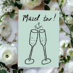 Mazel Tov Bruiloft Champagne Proost Schets Doodle<br><div class="desc">Zoete tekening van twee bubbelglazen om iemand te feliciteren met hun bruiloft of verloving! Klik op "Personaliseren" hierboven om de achterste tekst naar wens te bewerken. Klik vervolgens op "Bewerken met behulp van ontwerpgereedschap" om de lettertypen, kleuren en plaatsingen aan te passen. U kunt ook de achtergrondkleur wijzigen of mijn...</div>