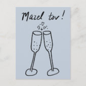 Mazel Tov Bruiloft Champagne Proost Schets Doodle Briefkaart (Voorkant)