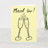 Mazel Tov Bruiloft Champagne Proost Schets Doodle Kaart (Voorkant)