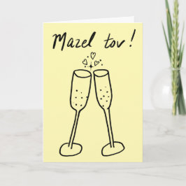 Mazel Tov Bruiloft Champagne Proost Schets Doodle Kaart