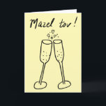 Mazel Tov Bruiloft Champagne Proost Schets Doodle Kaart<br><div class="desc">Zoete tekening van twee bubbelglazen om iemand te feliciteren met hun bruiloft of verloving! Klik op "Personaliseren" hierboven om de binnentekst naar wens te bewerken. Klik vervolgens op "Bewerken met behulp van ontwerpgereedschap" om de lettertypen, kleuren en plaatsingen aan te passen. U kunt ook de achtergrondkleur wijzigen of mijn winkel...</div>