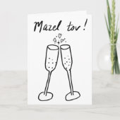 Mazel Tov Bruiloft Champagne Proost Schets Doodle Kaart (Voorkant)