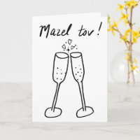 Mazel Tov Bruiloft Champagne Proost Schets Doodle