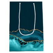 Mazel Tov Chic Blauwgroen Goud Gepersonaliseerde B Medium Cadeauzakje (Achterkant)