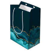 Mazel Tov Chic Blauwgroen Goud Gepersonaliseerde B Medium Cadeauzakje (Achterkant Gekanteld)