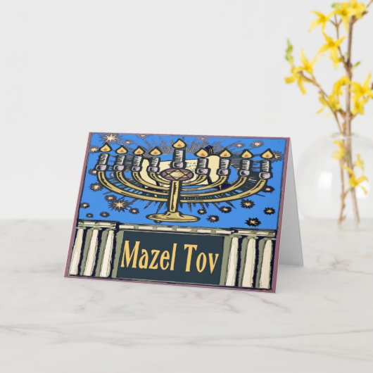 Mazel Tov, Congratulations Kaart (Gele Bloem)