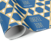 Mazel Tov Custom Groet Ster van David Pattern Cadeaupapier (Rol Hoek)