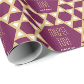 Mazel Tov Custom Groet Ster van David Pattern Cadeaupapier (Rol Hoek)