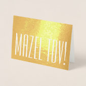 Mazel Tov! Elegante minimalistische typografie gev Folie Kaarten (Voorkant)
