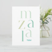 Mazel Tov feliciteert Green Hebrew Feestdagenkaart (Staand voorkant)