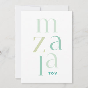 Mazel Tov feliciteert Green Hebrew Feestdagenkaart