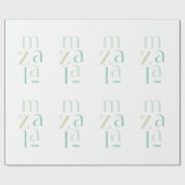 Mazel Tov Gefeliciteerd Modern Green Hebrew Cadeaupapier (Vlak)