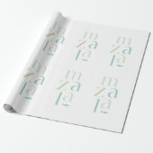 Mazel Tov Gefeliciteerd Modern Green Hebrew Cadeaupapier (Uitgerold)