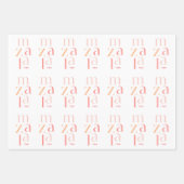 Mazel Tov Gefeliciteerd, Roze Hebrew Inpakpapier Vel (Voorkant 3)