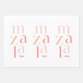Mazel Tov Gefeliciteerd, Roze Hebrew Inpakpapier Vel (Voorkant 2)