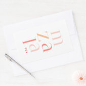Mazel Tov Gefeliciteerd, Roze Hebrew Rechthoekige Sticker (Envelop)