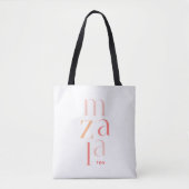 Mazel Tov Gefeliciteerd, Roze Hebrew Tote Bag (Voorkant)