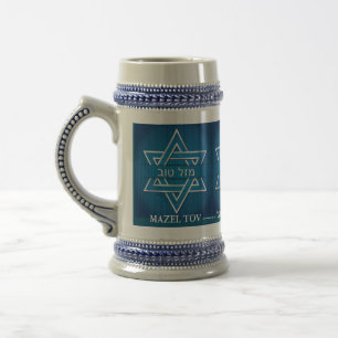 Mazel Tov (Geluk) Joodse Israëlische Viering Bierpul