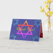 Mazel Tov gevouwen Wenskaart Kaart (Gele Bloem)