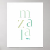Mazel Tov Green Hebrew gefeliciteerd Poster (Voorkant)