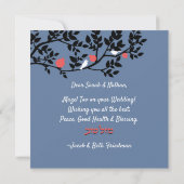 Mazel Tov Hebreeuws Papier Snijd Vogels & takken Kaart (Achterkant)