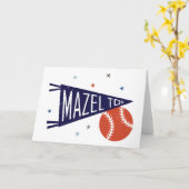 Mazel Tov Honkbal Pennantkaart Kaart (Gele Bloem)