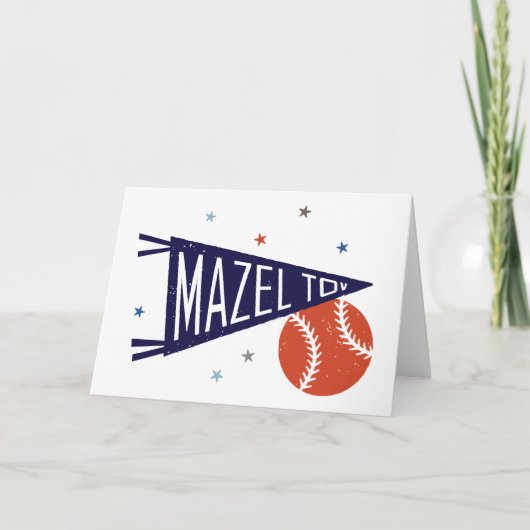 Mazel Tov Honkbal Pennantkaart Kaart (Voorkant)