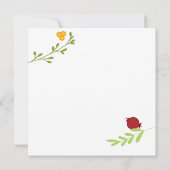 Mazel Tov Joods Script Hebreeuws Floral Wreath Bla Kaart (Achterkant)