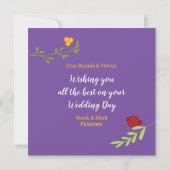 Mazel Tov Joods Script Hebrew Floral Card Kaart (Achterkant)