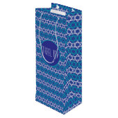 Mazel Tov! Joodse Star Pattern Gift Bag Wijn Cadeautas (Achterkant Gekanteld)