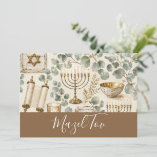 Mazel Tov Kaart, Botanisch Loof Judaica, Eucalyp Kaart