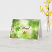 Mazel Tov Kaart Groene Bladeren voor Hem of Haar (Gele Bloem)